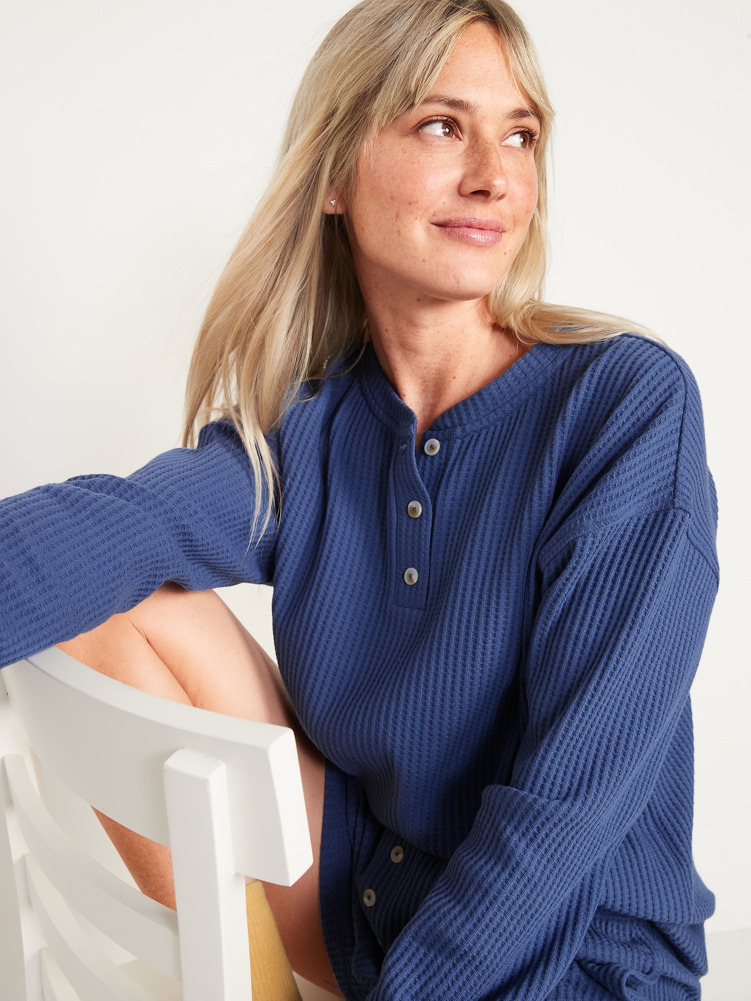 Thermal Henley Pajama Tunic Top Old Navy