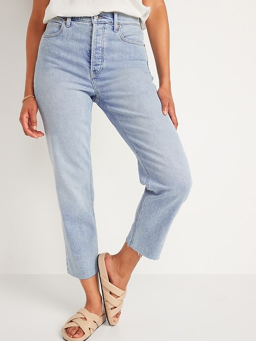 Straight Raw-Hem Jeans for Women 