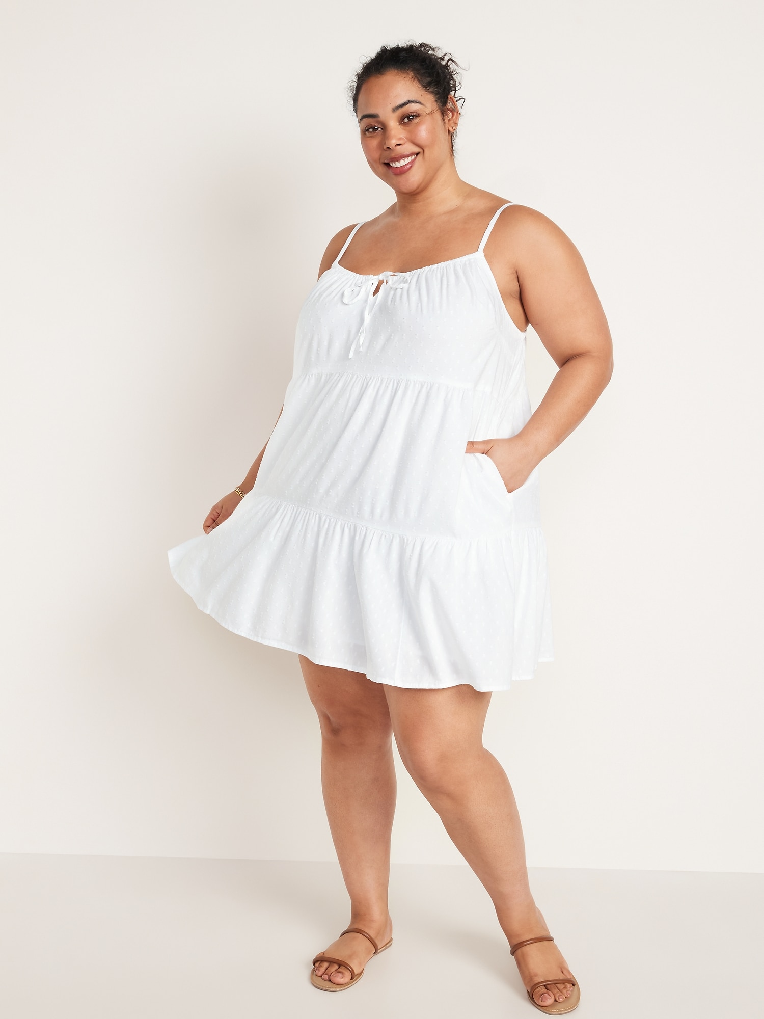 Tiered Clip-Dot Mini Cami Swing Dress for Women | Old Navy