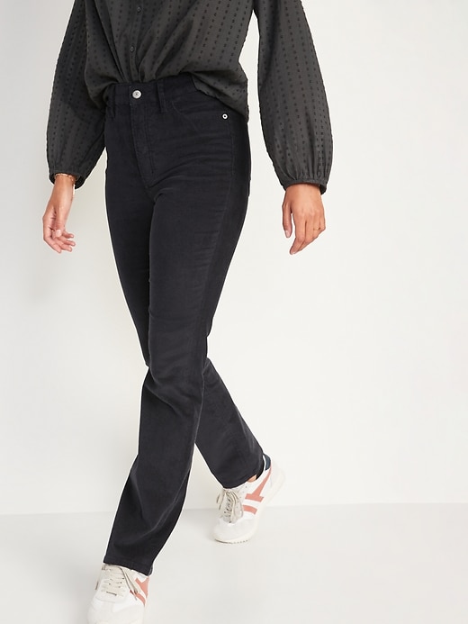 Image number 1 showing, Extra High-Waisted Kicker Corduroy Boot-Cut Pants for Women
