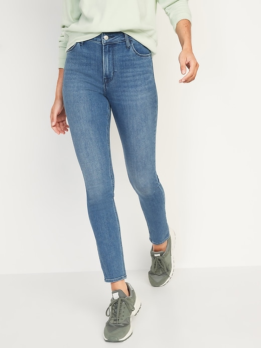 Image number 1 showing, High-Waisted Medium-Wash Super Skinny Jeans for Women