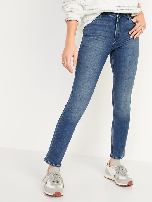 Image number 1 showing, High-Waisted Wow Slim Straight Jeans for Women