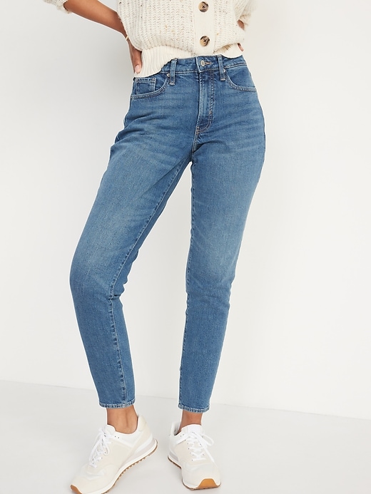 Image number 1 showing, Curvy High-Waisted OG Straight Ankle Jeans for Women