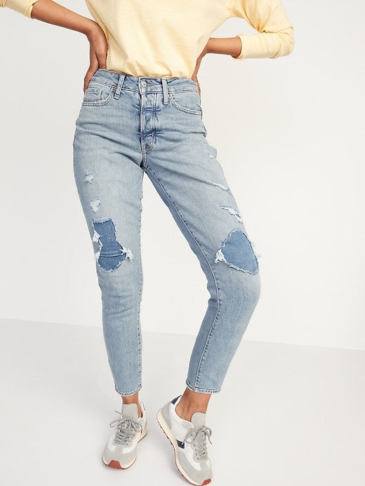 Oldnavy Curvy High-Waisted Button-Fly O.G. Straight Jeans for Women