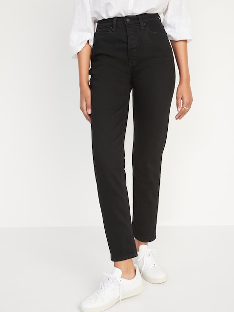 Curvy Extra High-Waisted Button-Fly  Straight Jeans
