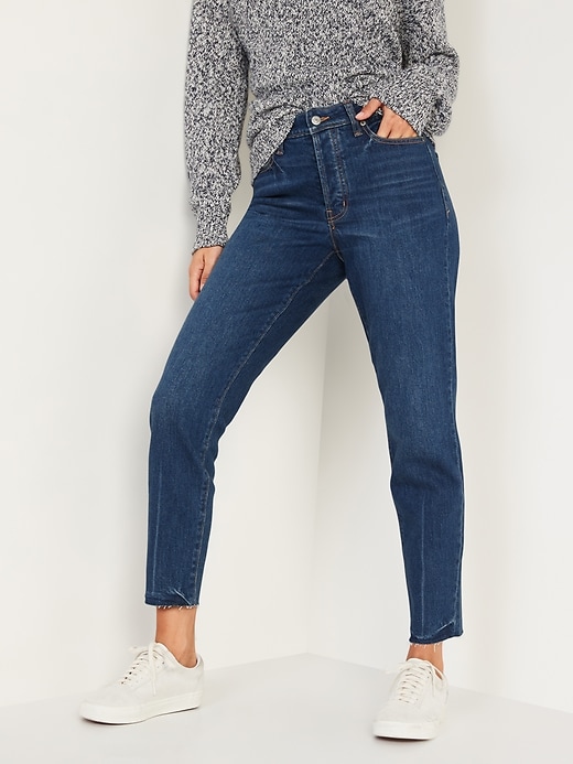 Oldnavy High-Waisted Button-Fly O.G. Straight Cut-Off Jeans for Women