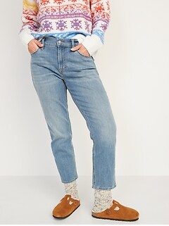 Warm Black-Wash Boyfriend Jeans 