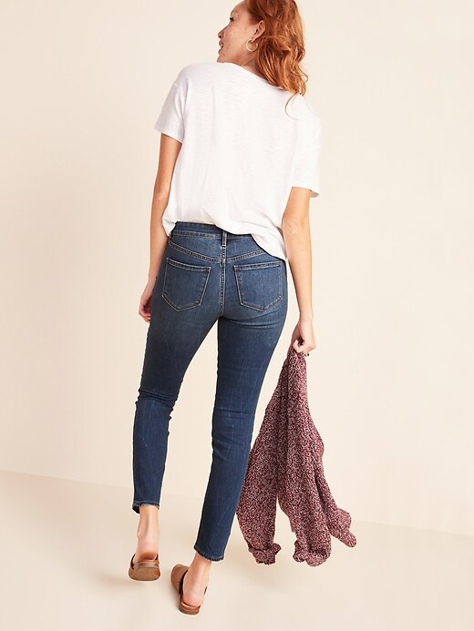 Image number 7 showing, Mid-Rise Dark-Wash Pop Icon Skinny Jeans for Women
