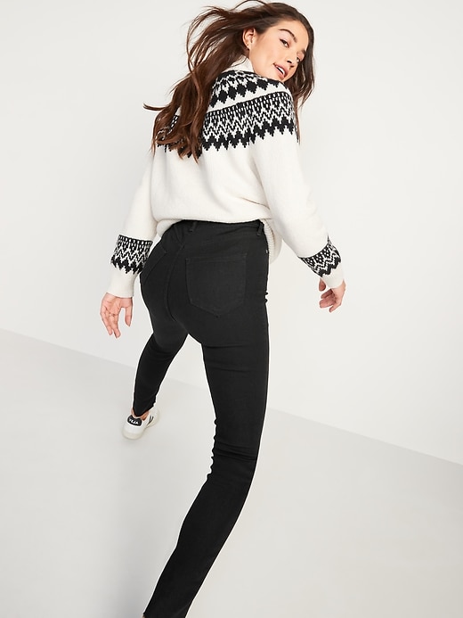 Image number 2 showing, Higher High-Waisted Button-Fly Rockstar 360° Stretch Super-Skinny Cut-Off Jeans