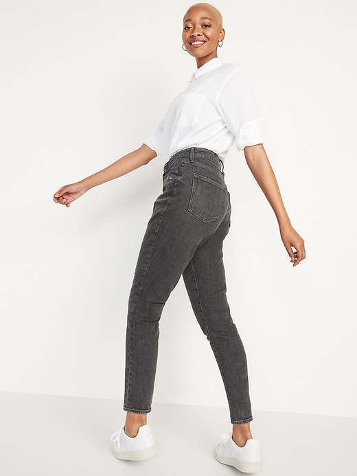 Curvy High-Waisted OG Straight Ripped Gray Ankle Jeans for Women | Old Navy