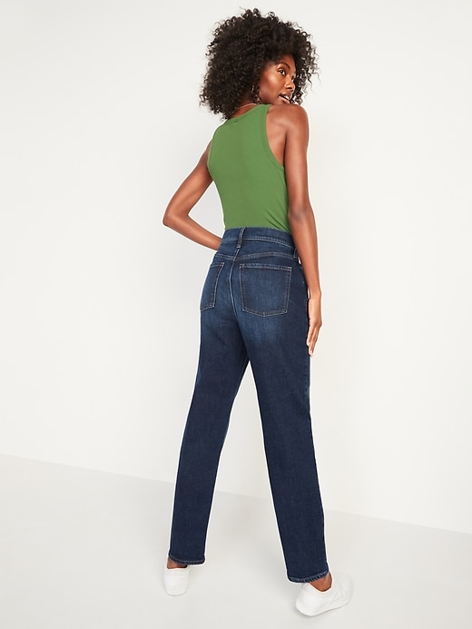 Image number 2 showing, Extra High-Waisted Button-Fly Sky-Hi Straight Jeans for Women