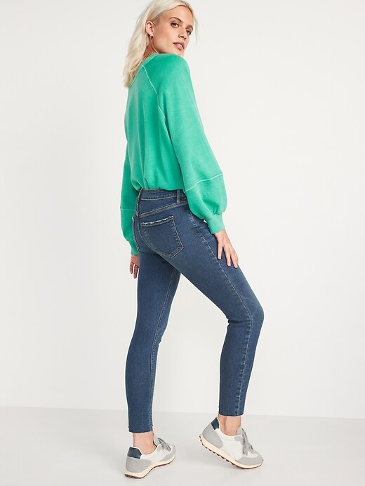 Image number 2 showing, Mid-Rise Rockstar Super-Skinny Cut-Off Jeans for Women