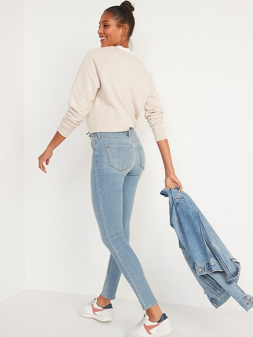 Image number 2 showing, High-Waisted Light-Wash Super Skinny Jeans for Women