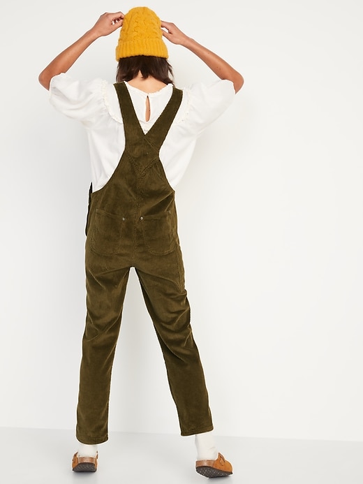 Image number 2 showing, Slouchy Straight Button-Fly Corduroy Workwear Overalls