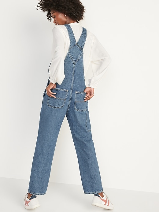 Image number 2 showing, Slouchy Straight Jean Overalls for Women