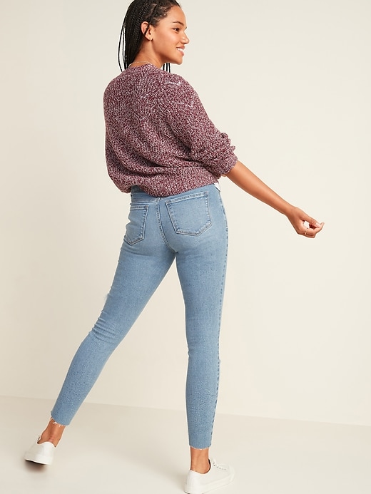 Image number 7 showing, High-Waisted Rockstar Super Skinny Ripped Ankle Jeans for Women