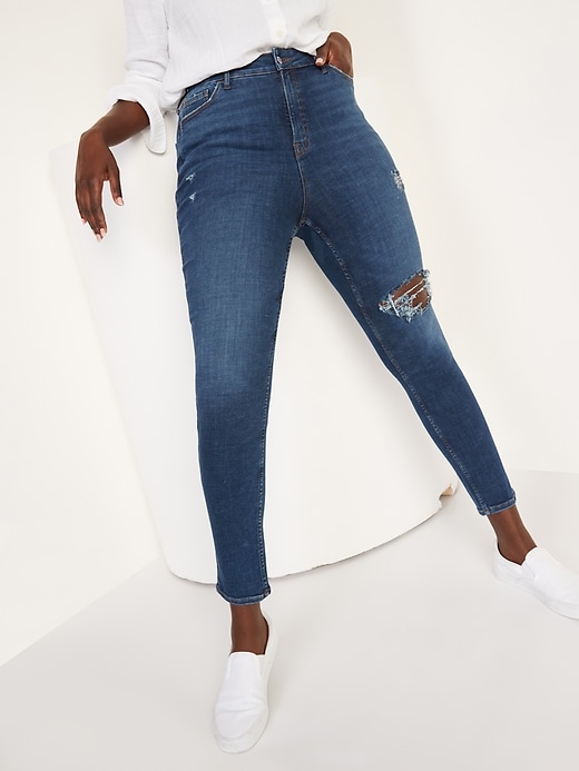 Image number 5 showing, Extra High-Waisted Rockstar 360&#176 Stretch Super Skinny Ripped Jeans