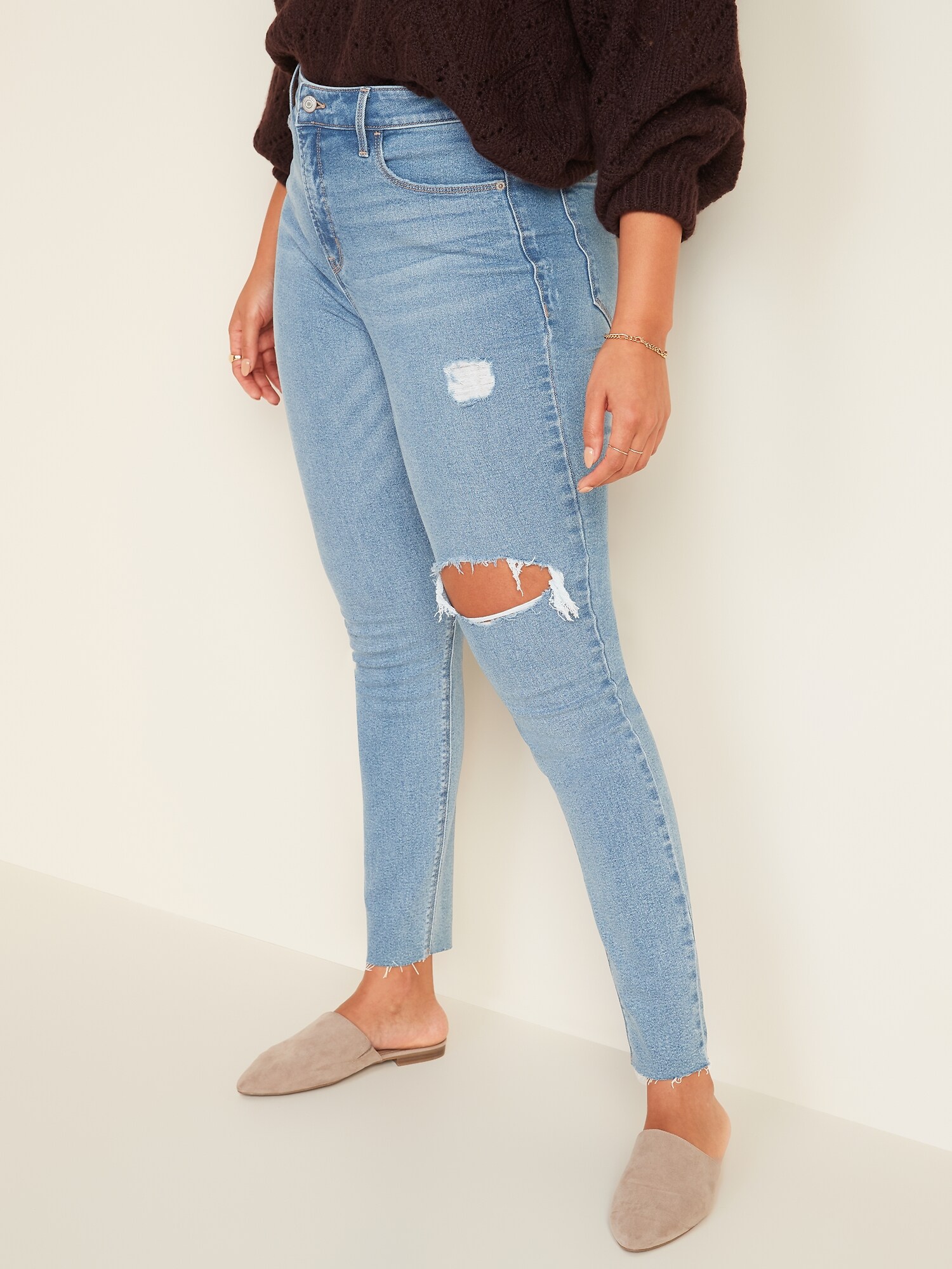 old navy destructed jeans