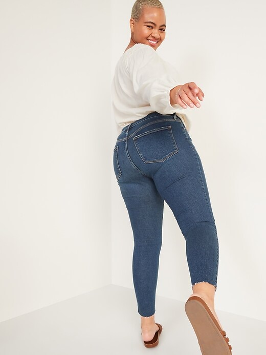 Image number 6 showing, Mid-Rise Rockstar Super-Skinny Cut-Off Jeans for Women