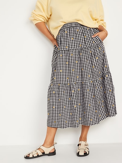 Old Navy Tiered Gingham Maxi Skirt for Women. 1