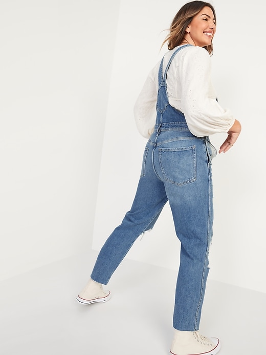 Image number 6 showing, O.G. Workwear Ripped Jean Overalls for Women