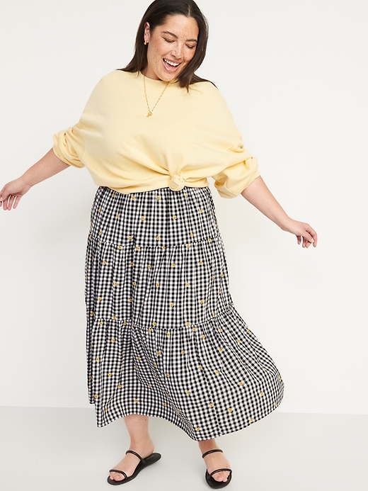 Image number 3 showing, Tiered Gingham Maxi Skirt for Women