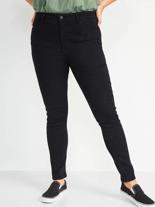 Image number 5 showing, High-Waisted Super Skinny Black Jeans for Women