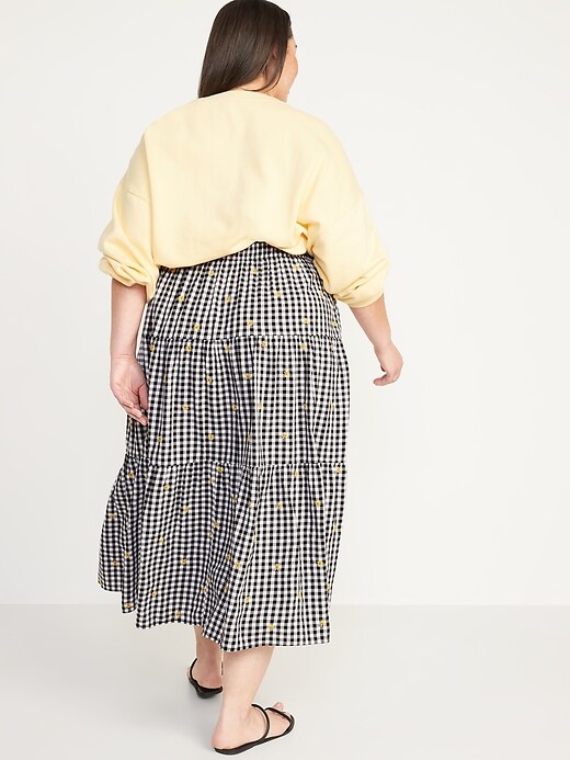 Image number 8 showing, Tiered Gingham Maxi Skirt for Women