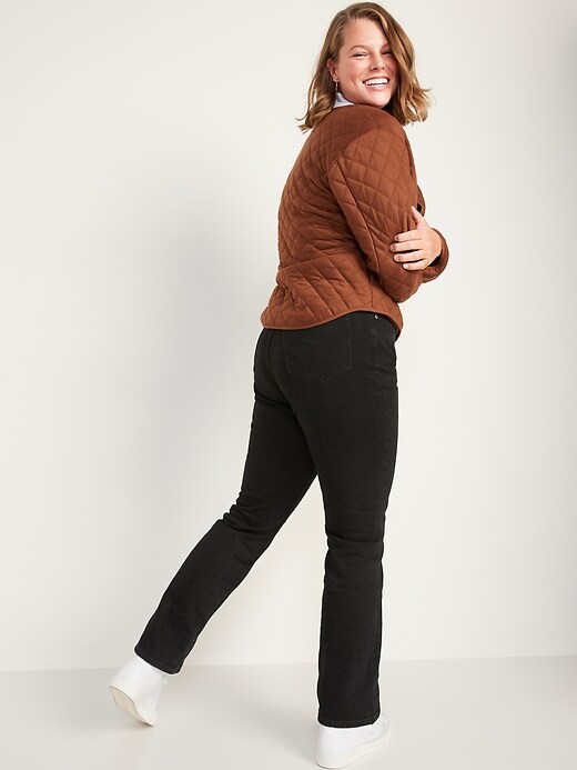 Image number 6 showing, Extra High-Waisted Button-Fly Kicker Boot-Cut Black Jeans for Women