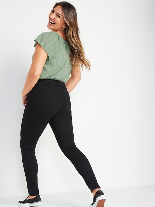 Image number 6 showing, High-Waisted Super Skinny Black Jeans for Women