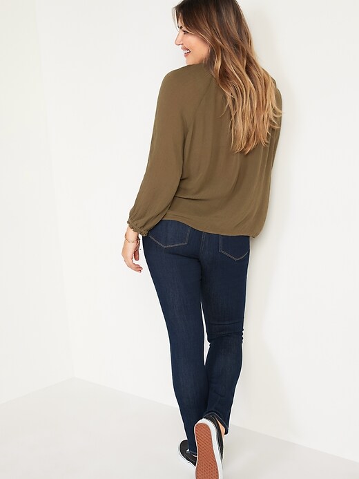 Image number 6 showing, High-Waisted Dark-Wash Super Skinny Jeans for Women