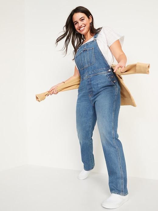 Image number 5 showing, Slouchy Straight Jean Overalls
