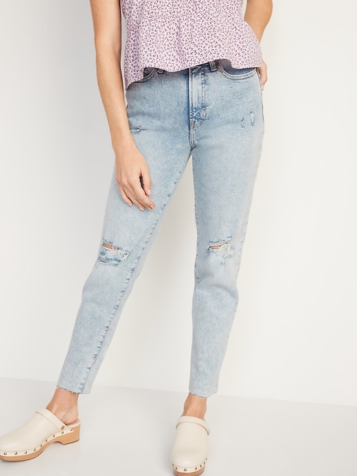 High-Waisted O.G. Straight Ripped Ankle Jeans for Women | Old Navy