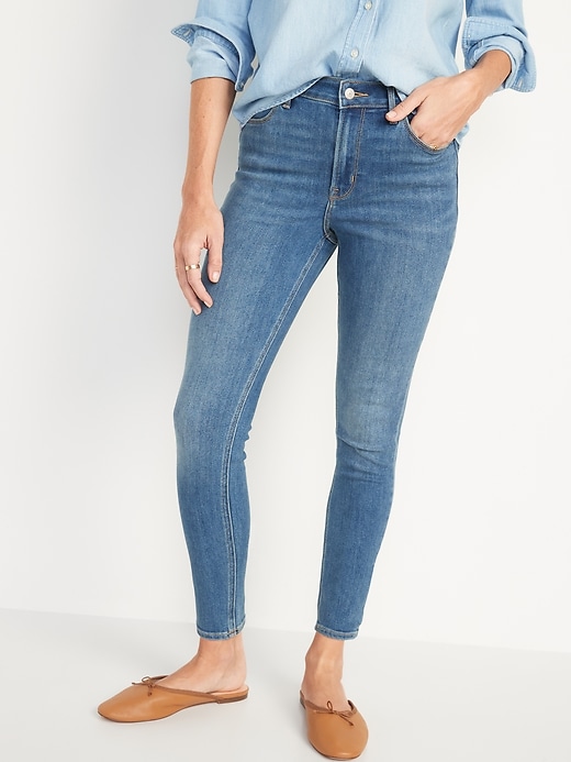 High-Waisted Medium-Wash Super Skinny Ankle Jeans for Women | Old Navy