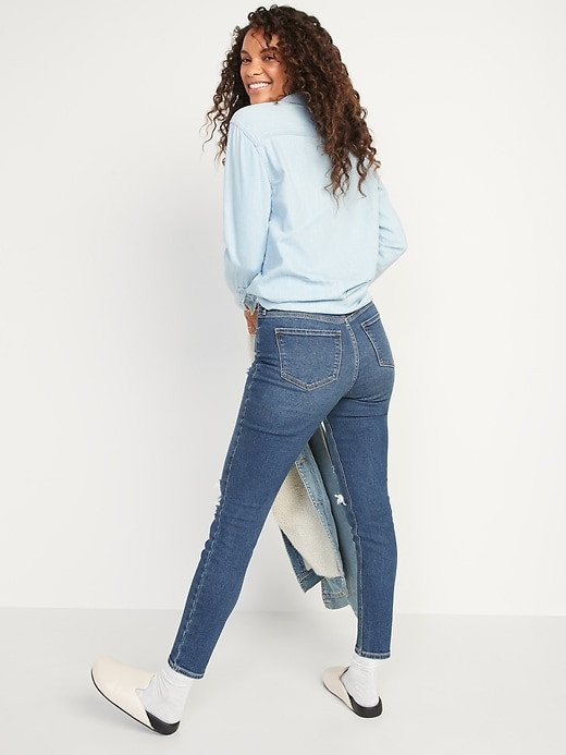 Image number 2 showing, High-Waisted Rockstar Super-Skinny Ripped Jeans for Women
