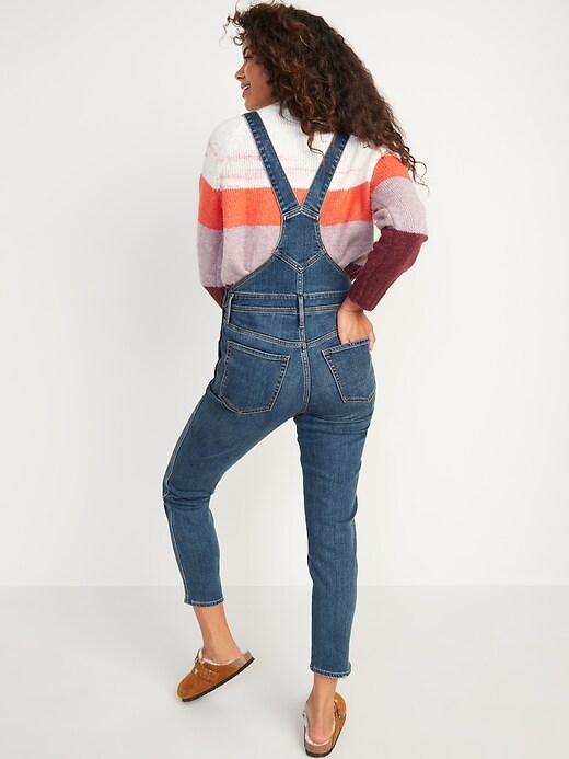 Image number 2 showing, O.G. Straight Built-In Warm Dark-Wash Jean Overalls