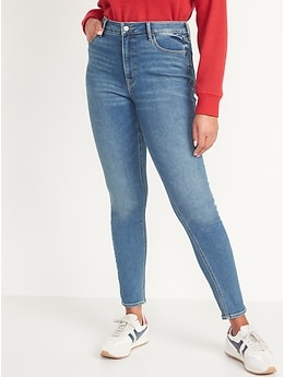 High-Waisted Built-In Warm Rockstar Super Skinny Jeans for Women