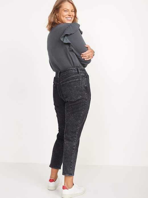 Image number 6 showing, High-Waisted O.G. Straight Black-Wash Jeans for Women