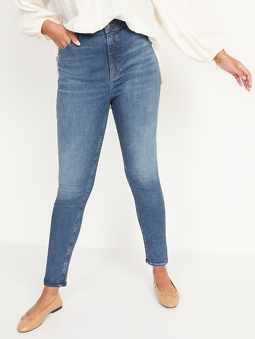 Image number 5 showing, FitsYou 3-Sizes-in-1 Extra High-Waisted Rockstar Super-Skinny Jeans for Women