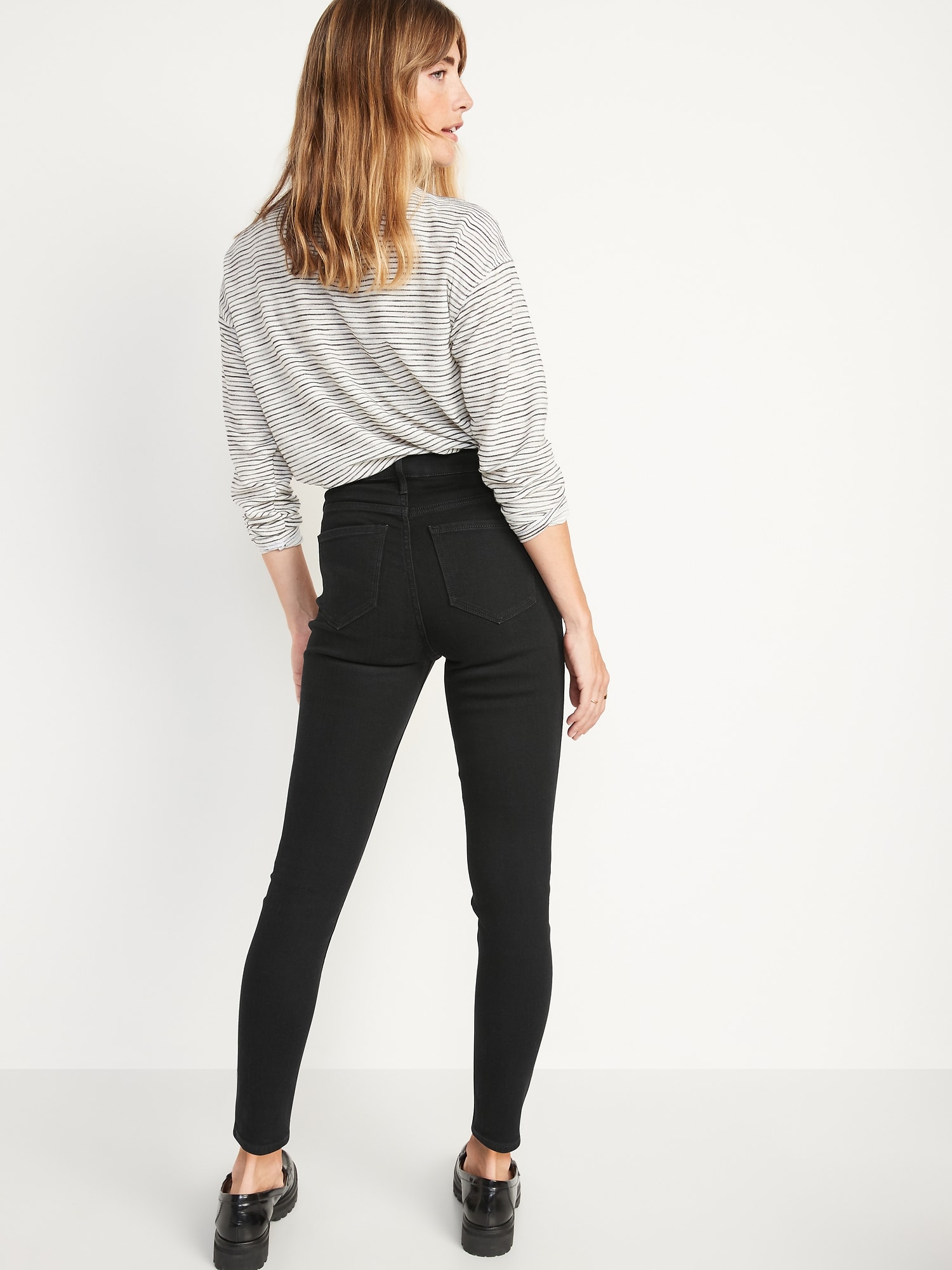 High-Waisted Black-Wash Super Skinny Ankle Jeans for Women | Old Navy