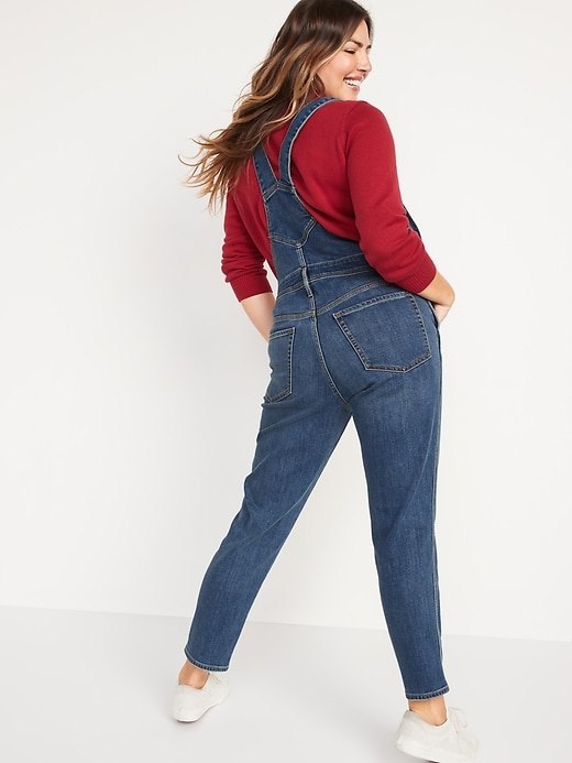 Image number 6 showing, O.G. Straight Built-In Warm Dark-Wash Jean Overalls