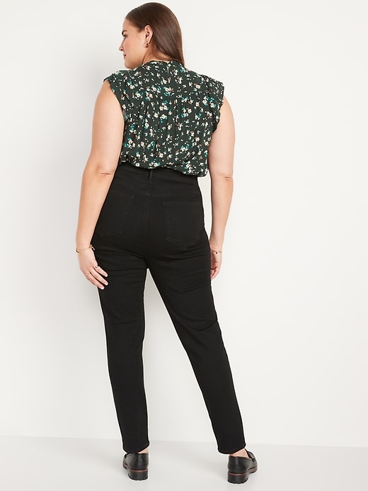 Image number 6 showing, FitsYou 3-Sizes-in-1 Extra High-Waisted Rockstar Super-Skinny Black Jeans for Women