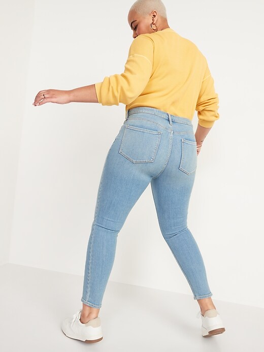 Image number 6 showing, High-Waisted Light-Wash Super Skinny Ankle Jeans for Women