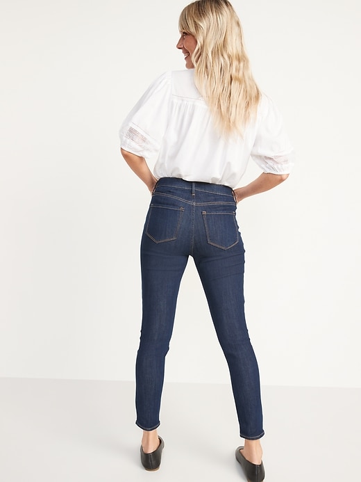 Image number 2 showing, High-Waisted Dark-Wash Super Skinny Ankle Jeans for Women