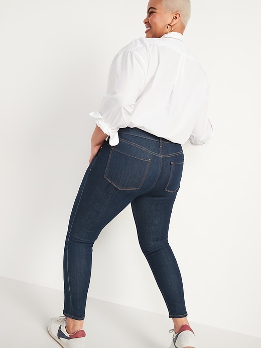 Image number 6 showing, High-Waisted Dark-Wash Super Skinny Ankle Jeans for Women