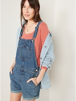 gap overall shorts women