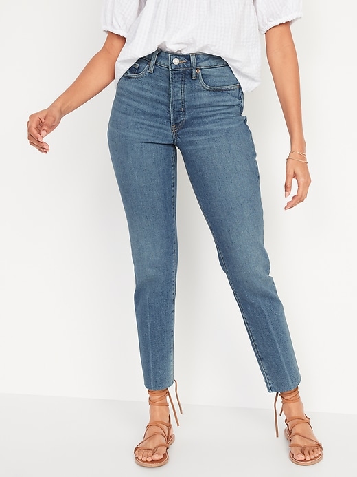 Old Navy High-Waisted Button-Fly O.G. Straight Cut-Off Women's Jeans (Suki)