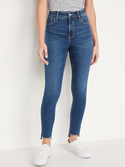 High-Waisted Rockstar Super-Skinny Ankle Jeans