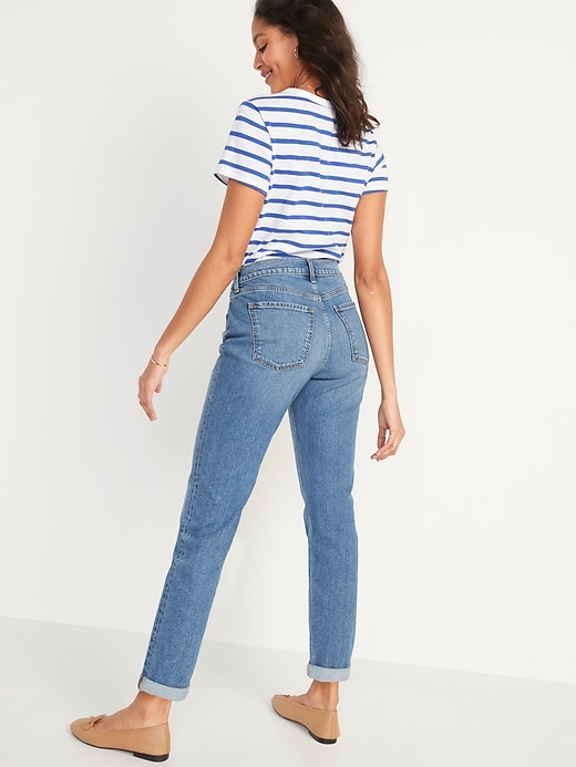 Image number 2 showing, Mid-Rise Boyfriend Straight Jeans for Women