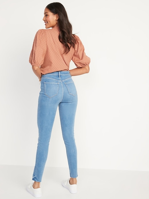 Image number 2 showing, High-Waisted Rockstar 360° Stretch Super-Skinny Cut-Off Ankle Jeans for Women